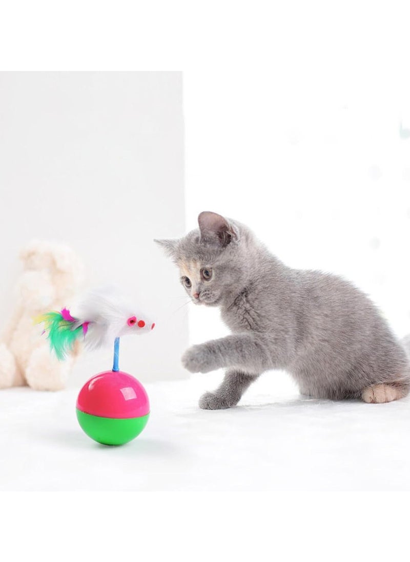 Acrobatic Mice Cat Toy – Interactive Feather Spinning Ball for Endless Fun! 🐭🌀