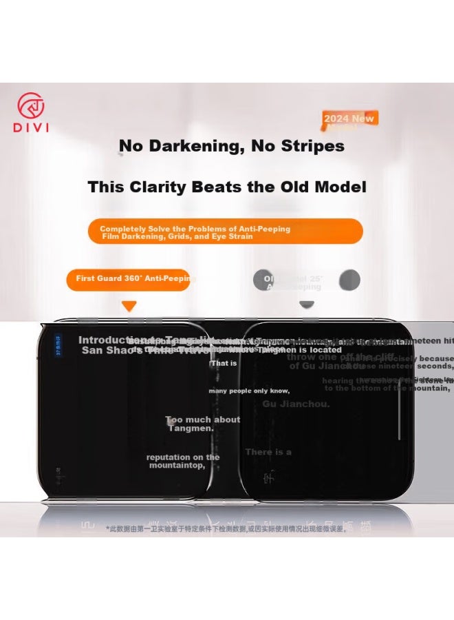 Divi Divi Apple 15 Tempered Glass Screen Protector For Iphone 15, 360 Degree Anti-spy Anti-shock Anti-fingerprint Privacy Protection Dust-free Warehouse - Image 2