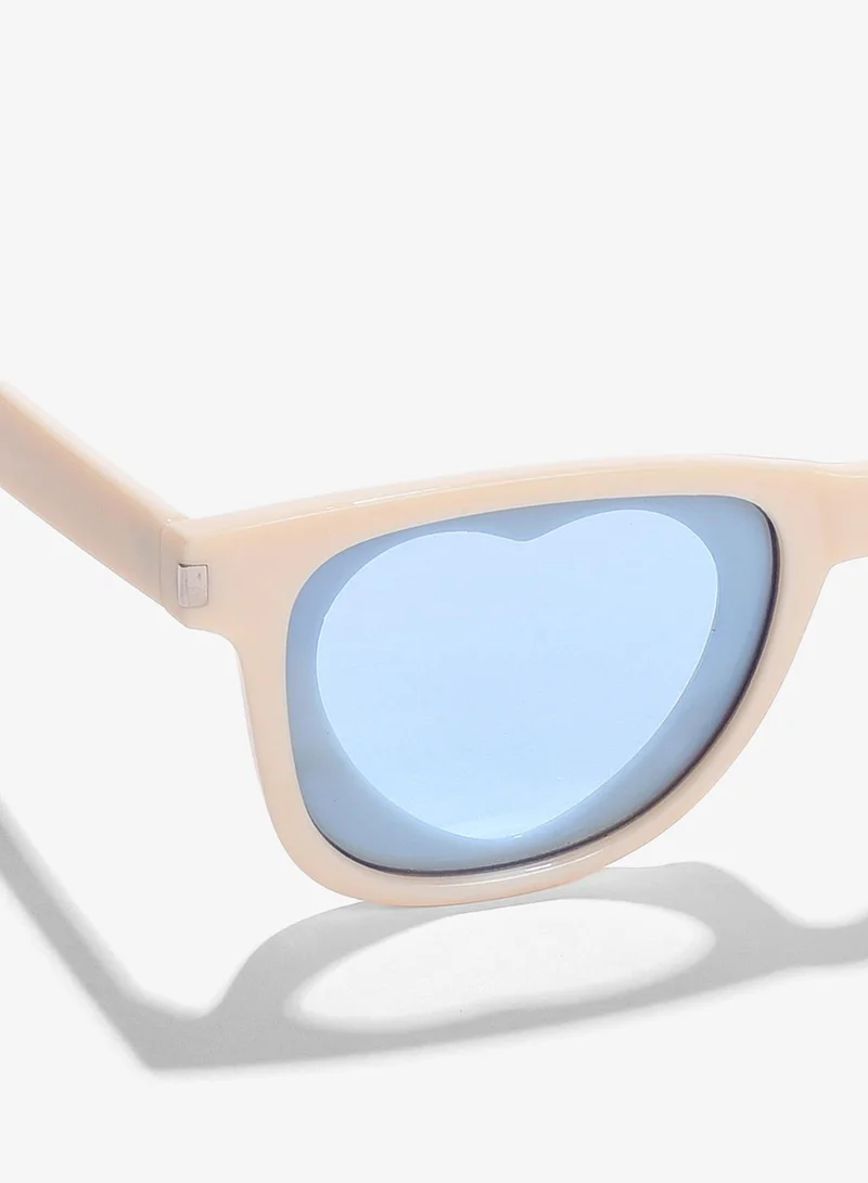 Haute Sauce Blue Lens White Square Sunglasses