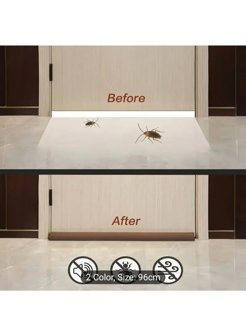 PU Leather Door Draft Stopper, Windproof Bottom Seal Strip - Image 3