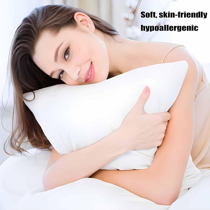 Acteb Ultra Thin Flat Soft Bed Pillows Standard Size Set of 2 Pack for Sleeping 20"x26", Hypoallergenic Skin Friendly Machine Washable - Image 3
