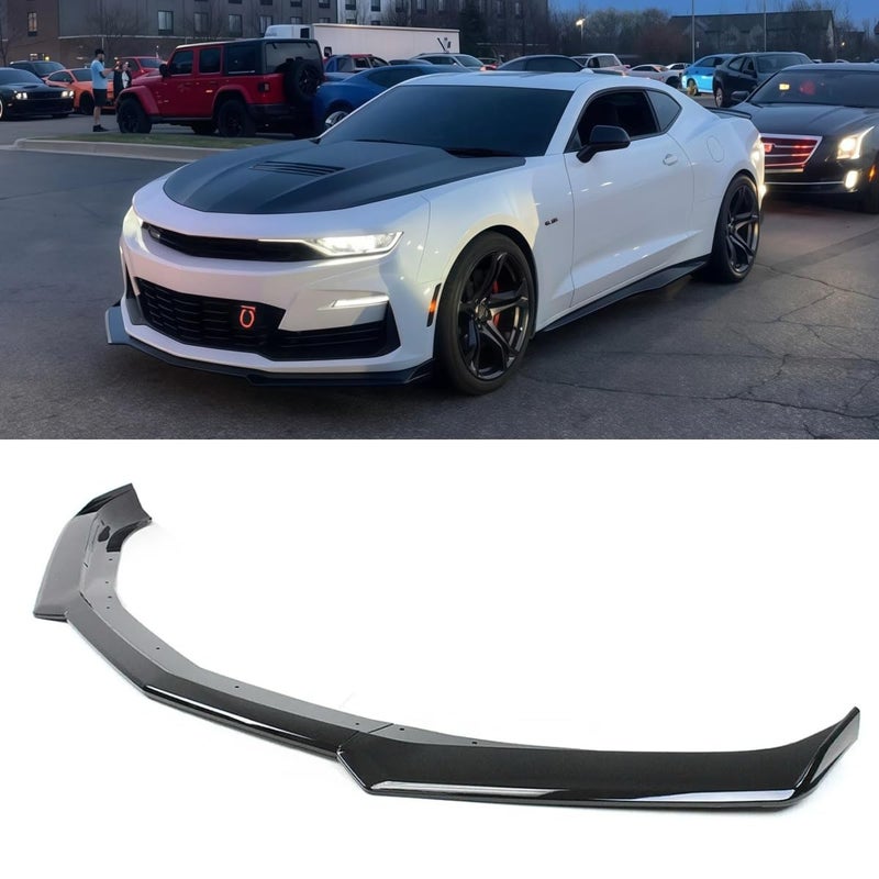 Oasiland Front Lip Compatible with 20162024 Chevrolet Camaro LTLSRSSS Glossy Black Bumper Air Dam Lower Chin Spoiler Splitter Fit for 1624 Protection Body Kit - Image 3
