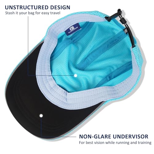 GADIEMKENSD Women's Lightweight Running Hat Breathable Summer Cap Womens Quick Dry Sports Hat with Reflective Brim Ponytail Hats for Golf Hiking Tennis Workout Gym Sky Blue - Image 3