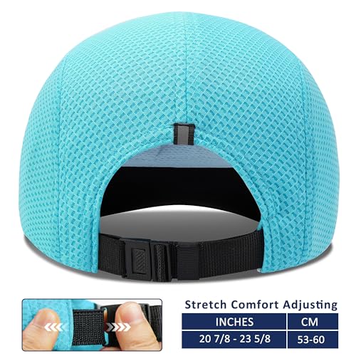 GADIEMKENSD Women's Lightweight Running Hat Breathable Summer Cap Womens Quick Dry Sports Hat with Reflective Brim Ponytail Hats for Golf Hiking Tennis Workout Gym Sky Blue - Image 4