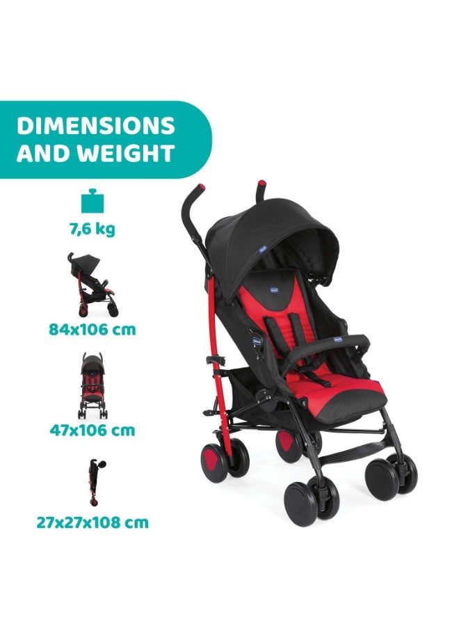 Chicco Echo Stroller with Bumper Bar, Pram for 0 to 5 years New Born / Baby / Toddler / Kid (Boy,Girl), (Upto 22 Kgs, Red) - Image 3