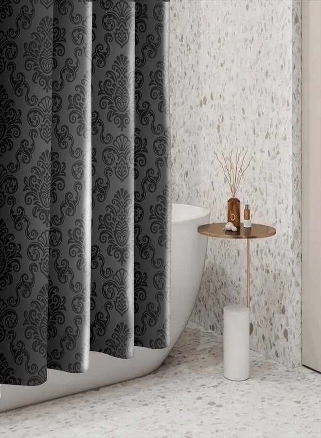 Umpoo Black Damask Floral Shower Curtain 72x96 inch Vintage Classic Flower Pattern Minimalist for Bathroom Decor Sets Fabric Waterproof Polyester Fabric Accessories with Hooks - Image 4