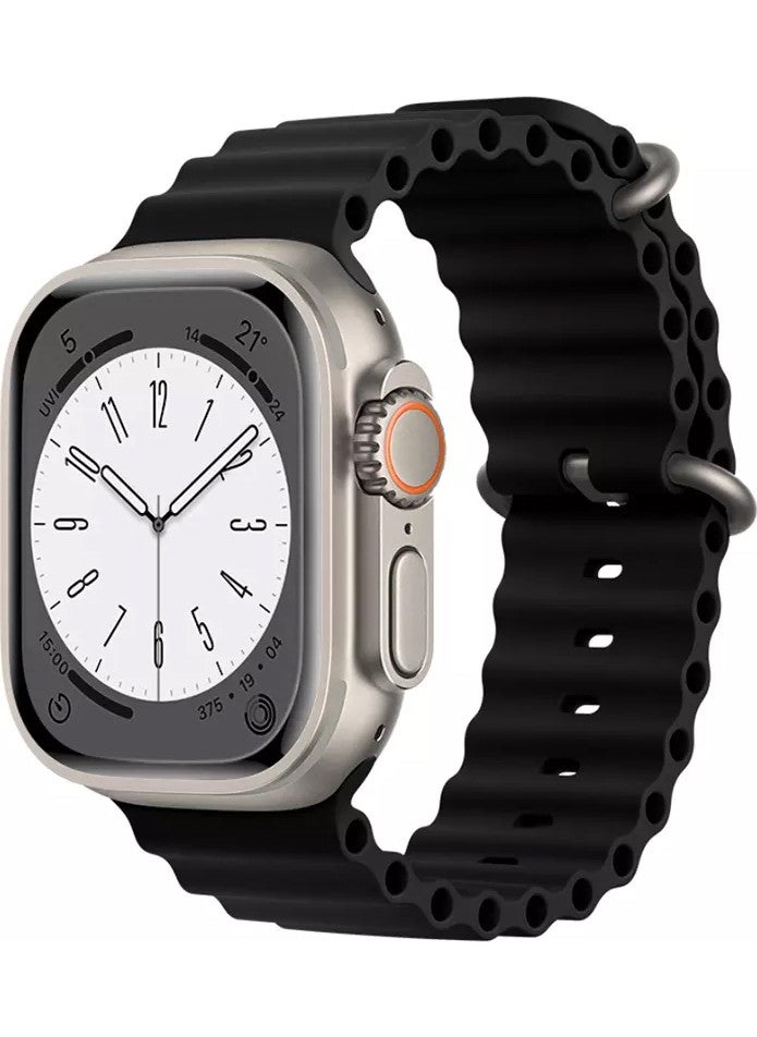 Nezih Case - Decent Case Apple Watch Series 2/3/4/5/6/7/8/se/ultra 42MM 44MM 45MM 49MM Ocean Loop Metal Buckle Silicone Strap - Image 1