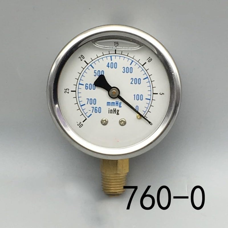مقياس ضغط هيدروليكي من الفولاذ المقاوم للصدأ 60 مم، مدى 0-600 كجم، توصيل خلفي محوري للبيئات القاسية - Image 3