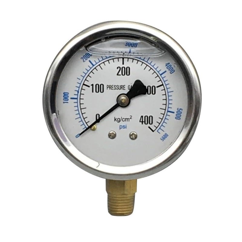 مقياس ضغط هيدروليكي من الفولاذ المقاوم للصدأ 60 مم، مدى 0-600 كجم، توصيل خلفي محوري للبيئات القاسية - Image 2