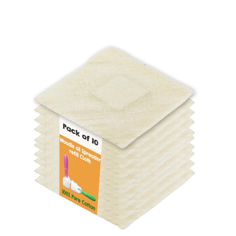 PRAGANIYA Wooden Oil Spreader Refill Cloths for Wooden Oil Dispenser/only Cloth/Multi Colour (10 Pcs) (Refill Cotton Cloths) - Image 5