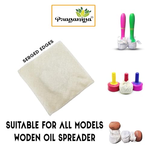 PRAGANIYA Wooden Oil Spreader Refill Cloths for Wooden Oil Dispenser/only Cloth/Multi Colour (10 Pcs) (Refill Cotton Cloths) - Image 3