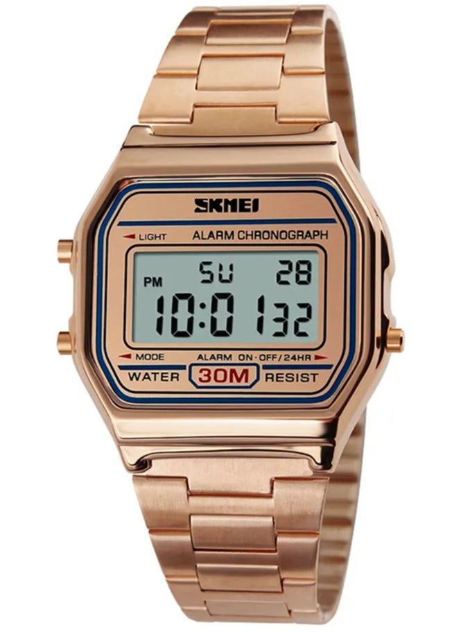 SKMEI SKMEI 1123 Rose Gold Stainless Steel Digital Wrist Watch  - Image 1