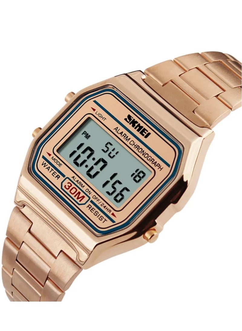 SKMEI SKMEI 1123 Rose Gold Stainless Steel Digital Wrist Watch  - Image 2