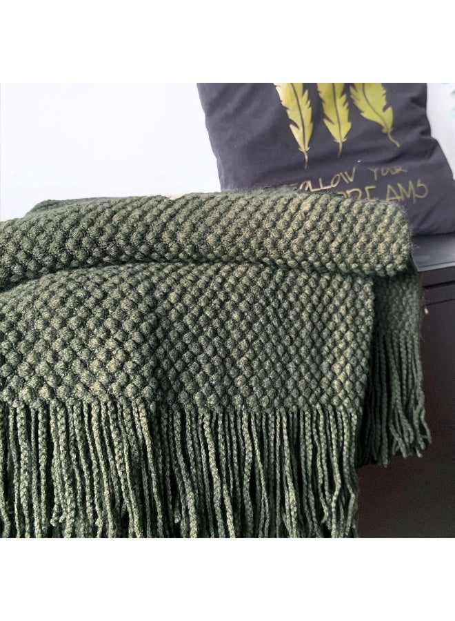 LOMAO LOMAO Knitted Throw Blanket with Tassels Bubble Textured Lightweight Throws for Couch Cover Home Decor  - Image 4