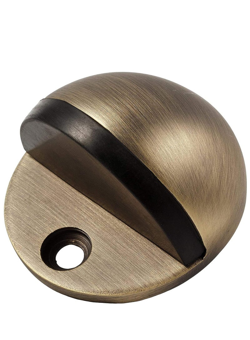 Brown Stainless Steel Half Moon Oval Floor Door Stop  - Image 1