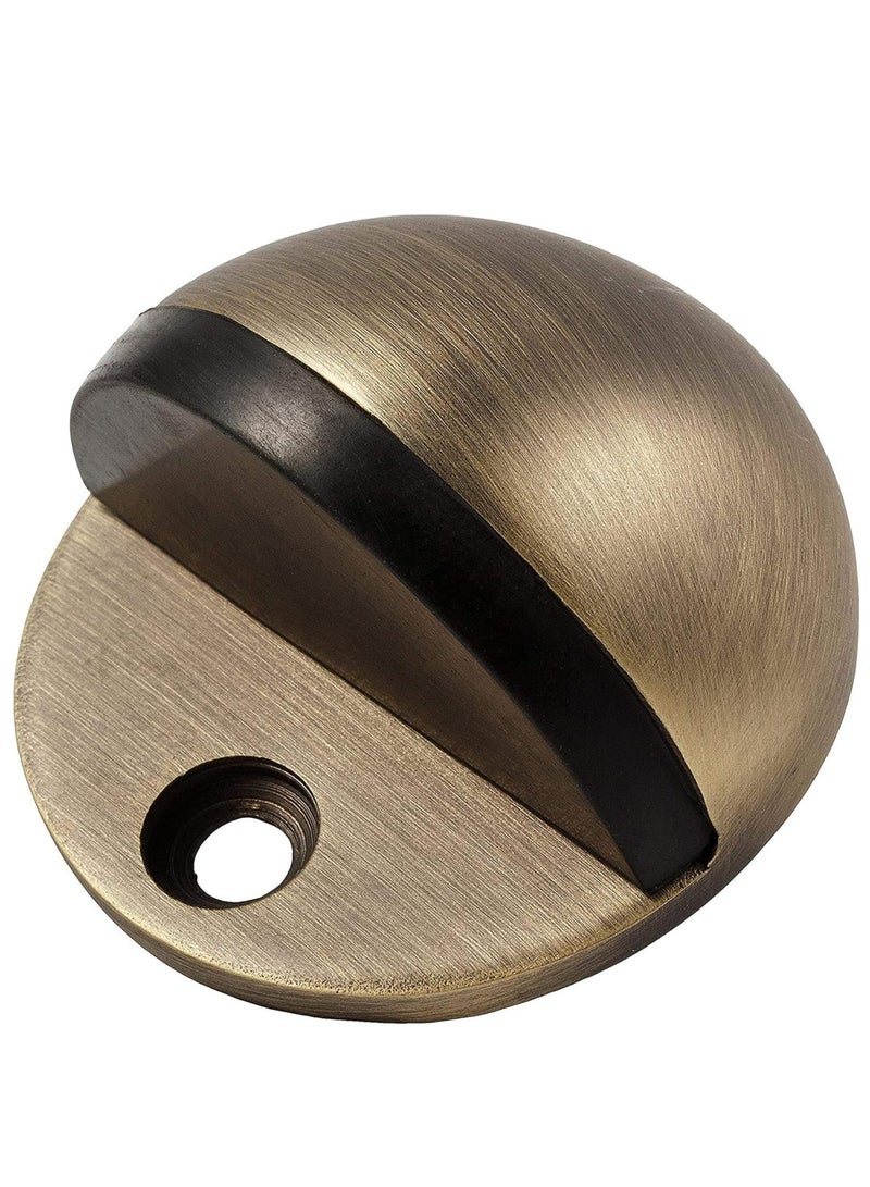 Brown Stainless Steel Half Moon Oval Floor Door Stop  - Image 2