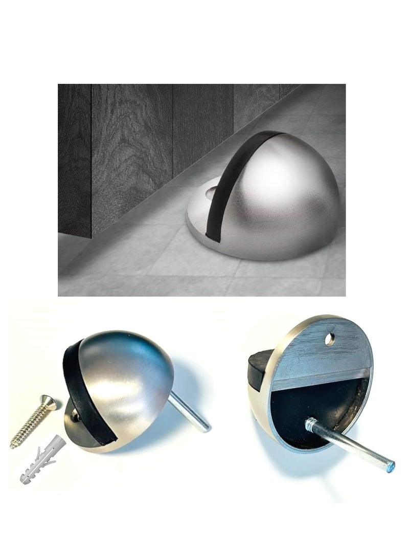 Brown Stainless Steel Half Moon Oval Floor Door Stop  - Image 5