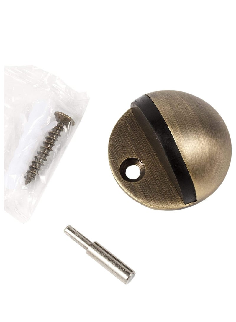 Brown Stainless Steel Half Moon Oval Floor Door Stop  - Image 3