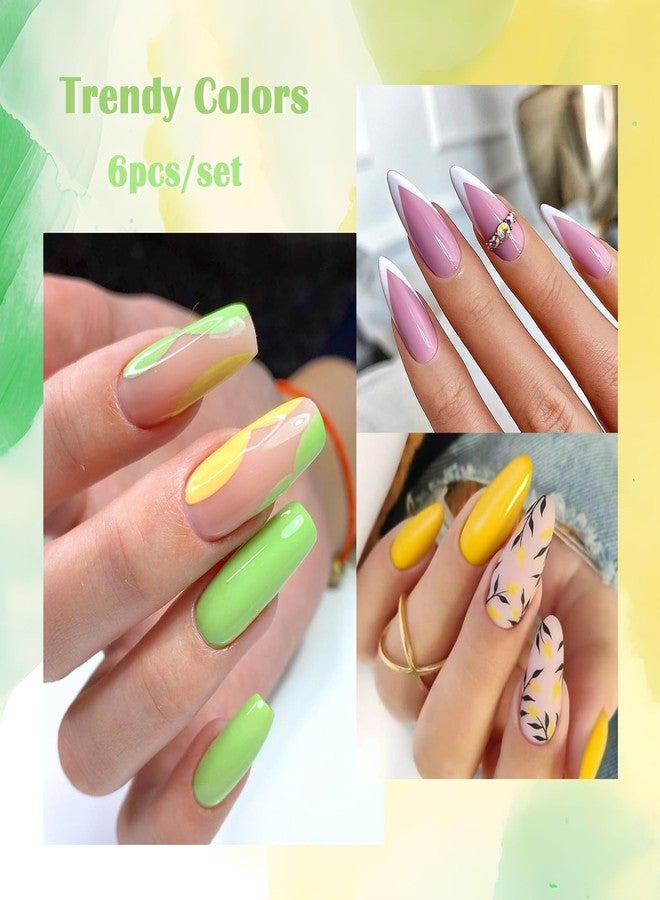 MSRUIOO Pastel Gel Polish Set Nude Nail Polish 5 Colors Gel Polish with Top Coat Purple Yellow Mint Green Blue Soak off UV Gel Art Manicure at Home Gifts - Image 2