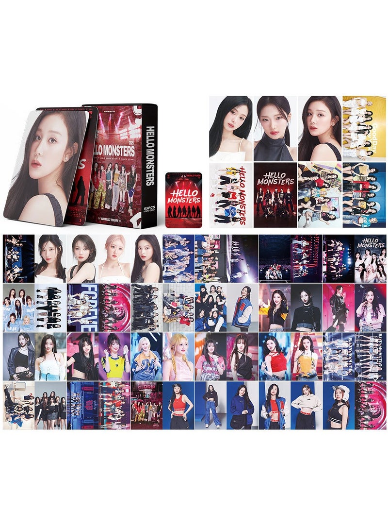 NIBEMINENT 55 Pcs Kpop BABYMONSTER Hello Monsters Lomo Cards Card For Fans Collection Gifts - Image 1