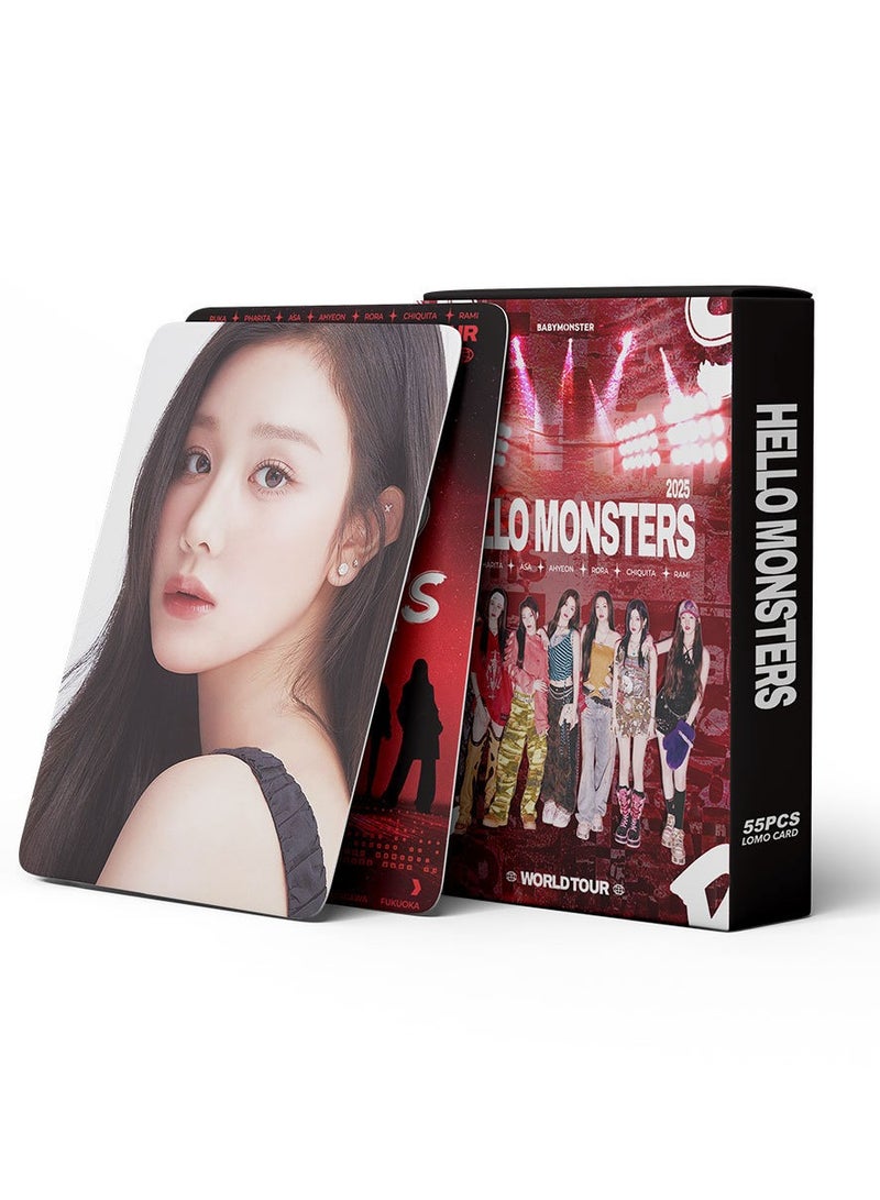 NIBEMINENT 55 Pcs Kpop BABYMONSTER Hello Monsters Lomo Cards Card For Fans Collection Gifts - Image 3
