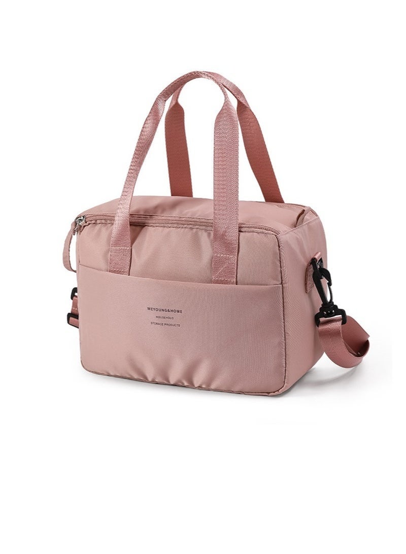 Insulated Lunch Bag for Women Men, Leakproof Tote with Adjustable Strap, Large Capacity Lunch Box Cooler Bag for Work, Office, Picnic, Reusable Lunch Pail for Adults Pink - Image 1