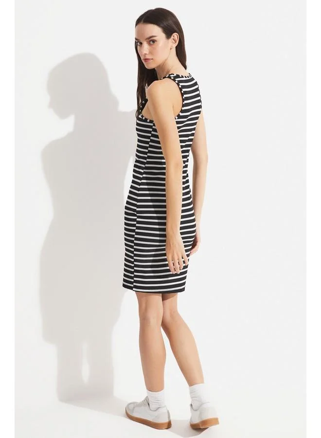JUNE Striped Bodycon Dress