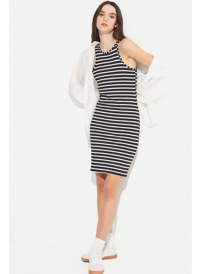 JUNE Striped Bodycon Dress - Image 1