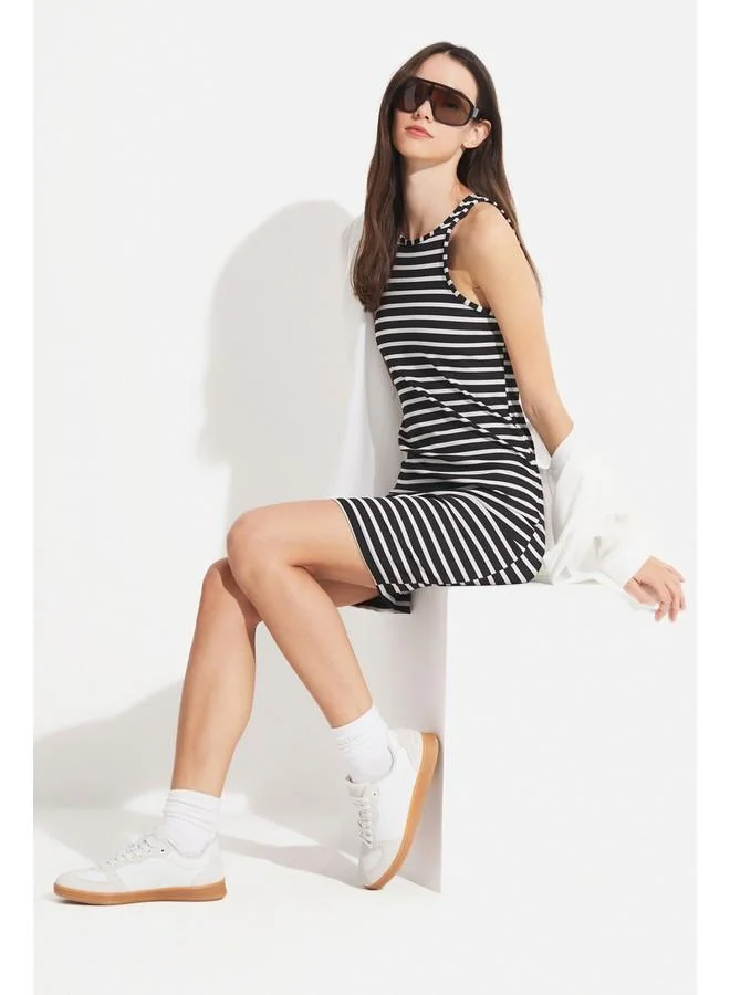 JUNE Striped Bodycon Dress