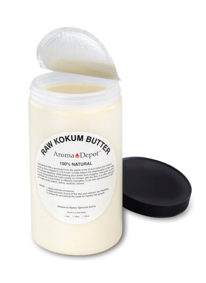 Aroma Depot - 2 Lb. Raw Unrefined Kokum Butter Jar Great For Skin Body And Hair. 100% Pure I Natural I Cold Pressed I Thickener For Body Butters Sunscreens Soaps Deodorants And Lotions. - Image 1