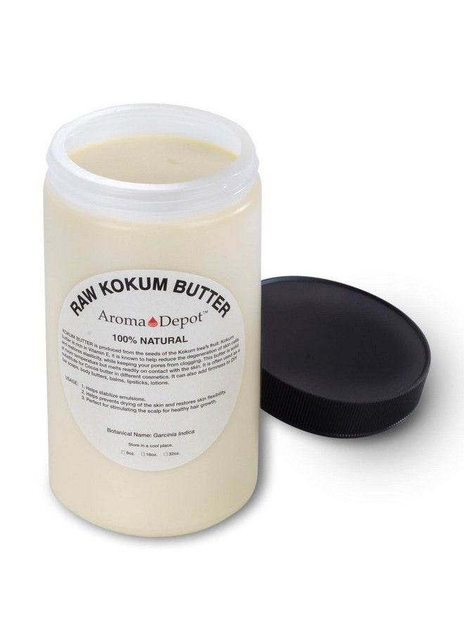 Aroma Depot - 2 Lb. Raw Unrefined Kokum Butter Jar Great For Skin Body And Hair. 100% Pure I Natural I Cold Pressed I Thickener For Body Butters Sunscreens Soaps Deodorants And Lotions. - Image 1