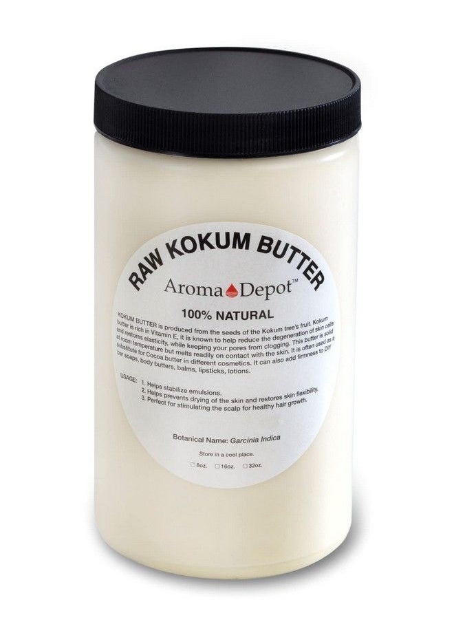 Aroma Depot - 2 Lb. Raw Unrefined Kokum Butter Jar Great For Skin Body And Hair. 100% Pure I Natural I Cold Pressed I Thickener For Body Butters Sunscreens Soaps Deodorants And Lotions. - Image 1