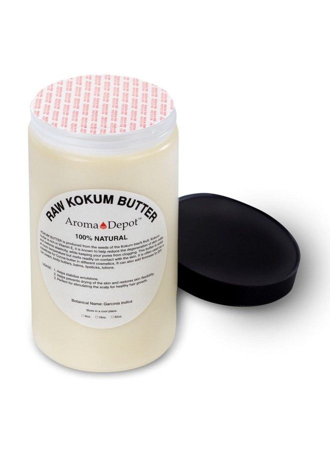 Aroma Depot - 2 Lb. Raw Unrefined Kokum Butter Jar Great For Skin Body And Hair. 100% Pure I Natural I Cold Pressed I Thickener For Body Butters Sunscreens Soaps Deodorants And Lotions. - Image 1