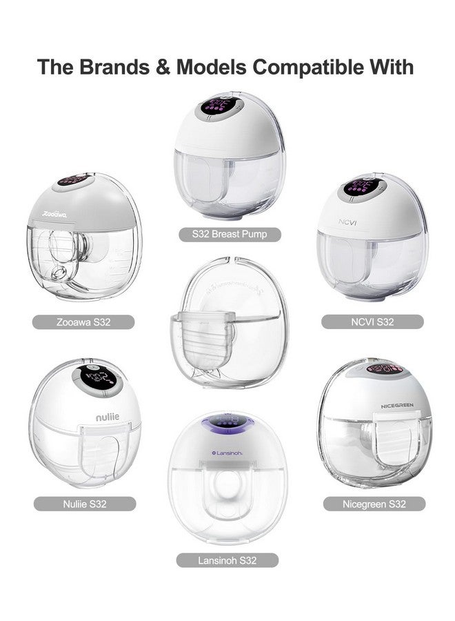 قطع غيار مضخة الثدي القابلة للارتداء متوافقة مع مضخة الثدي القابلة للارتداء Lansinoh Discreet Duo Nuliie S32، تتضمن صمام منقار البط، غشاء سيليكون، شفة 27 مم، كوب تجميع الحليب - Image 1