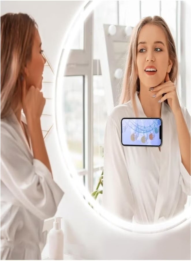 Suction Phone Case Mount, 4Pcs Silicone Phone Suction Grip Compatible with iPhone and Android Cases, Anti-Slip Hands-Free Mobile Accessory Holder, Sticky Phone Grip for Tiktok Videos and Selfies(White) - Image 4