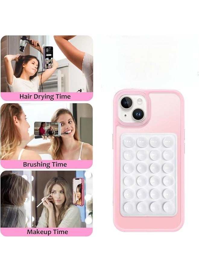 Suction Phone Case Mount, 4Pcs Silicone Phone Suction Grip Compatible with iPhone and Android Cases, Anti-Slip Hands-Free Mobile Accessory Holder, Sticky Phone Grip for Tiktok Videos and Selfies(White) - Image 2