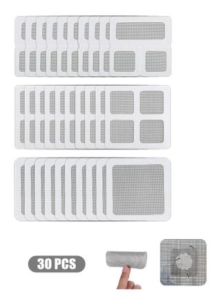30 Sheets Window Screen Repair Patches Kit, 3 Sizes Self Adhesive Replacement Screen Patches for Repair Holes Tearing, Mosquito Net - pzsku/ZBC841E39545F15951E72Z/45/_/1696993136/0c8869dd-991a-45e9-bdb3-216cd3aa94a9