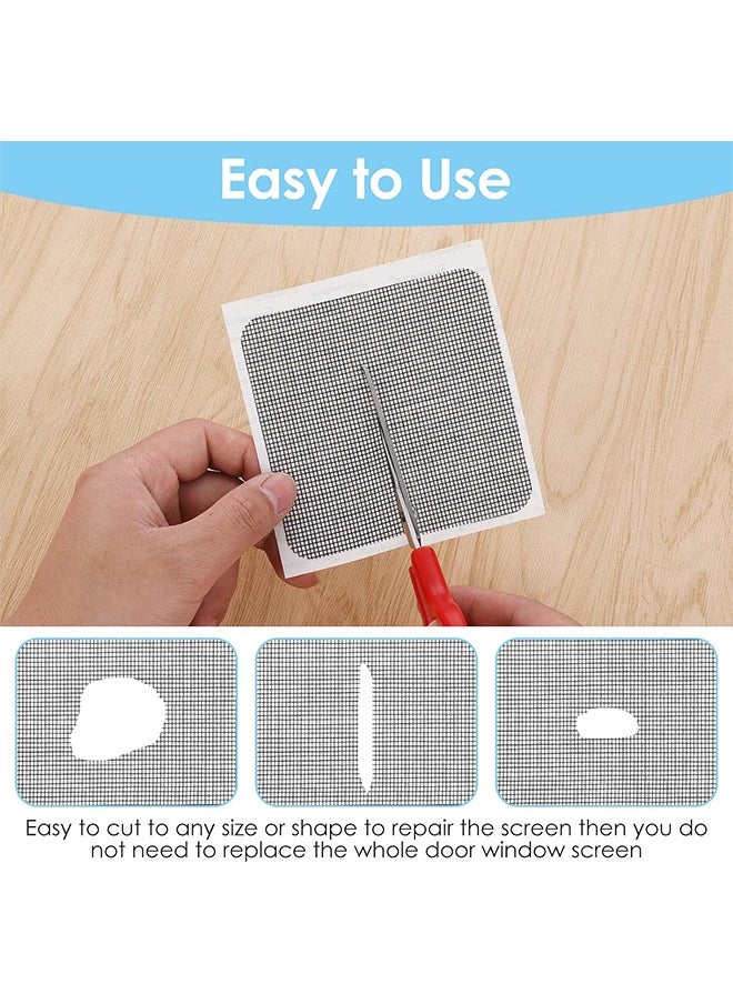 Generic - 30 Sheets Window Screen Repair Patches Kit, 3 Sizes Self Adhesive Replacement Screen Patches for Repair Holes Tearing, Mosquito Net - Image 1