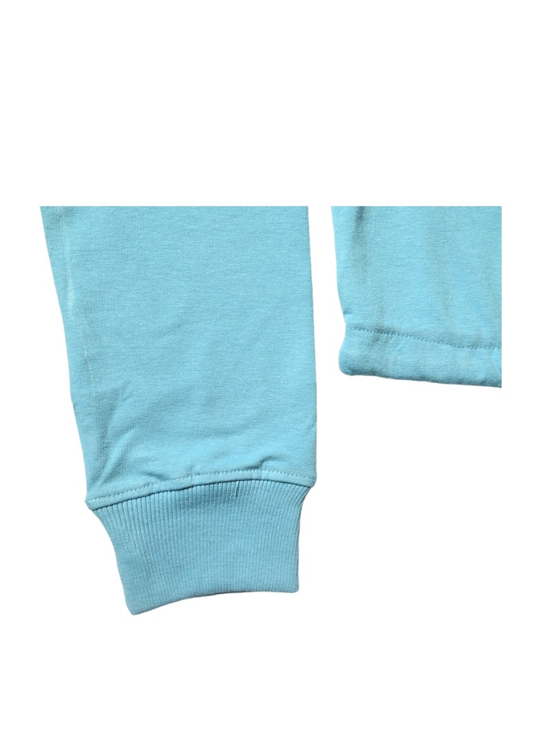 Peanuts Snoopy California Graphic Cropped Sweatshirt for Girls, 100% Cotton, Light Blue  - Image 3