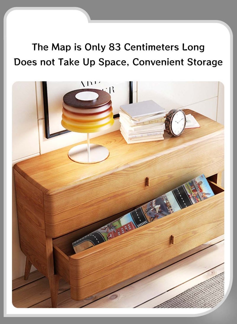 موفانت مجموعة ألعاب المركبات، مع حصيرة اللعب وألعاب إشارات المرور، ومحاكاة مجموعة شاحنة الإطفاء الحضرية، وتفكيك وتجميع سيارة لعبة المسار، وألعاب إكسسوارات السيارات، هدية عيد ميلاد للأطفال - Image 5