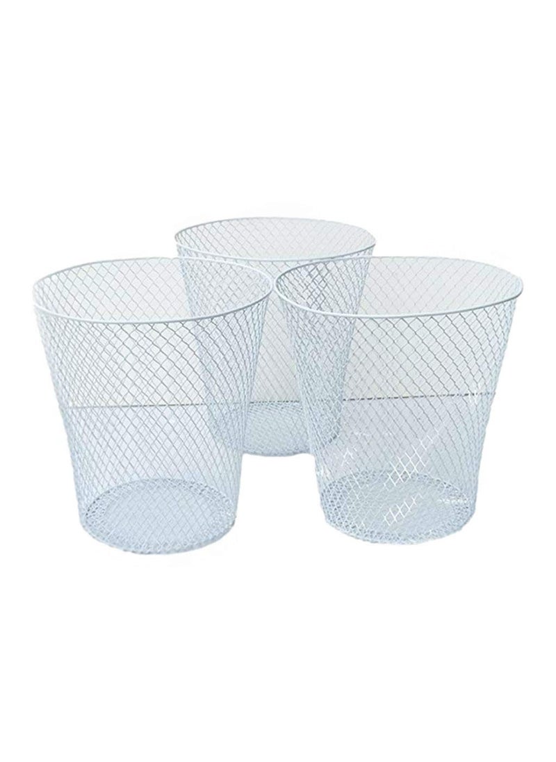 ESSENTIALS Black Wire Mesh Round Waste Basket 3 Pack Set of 3 