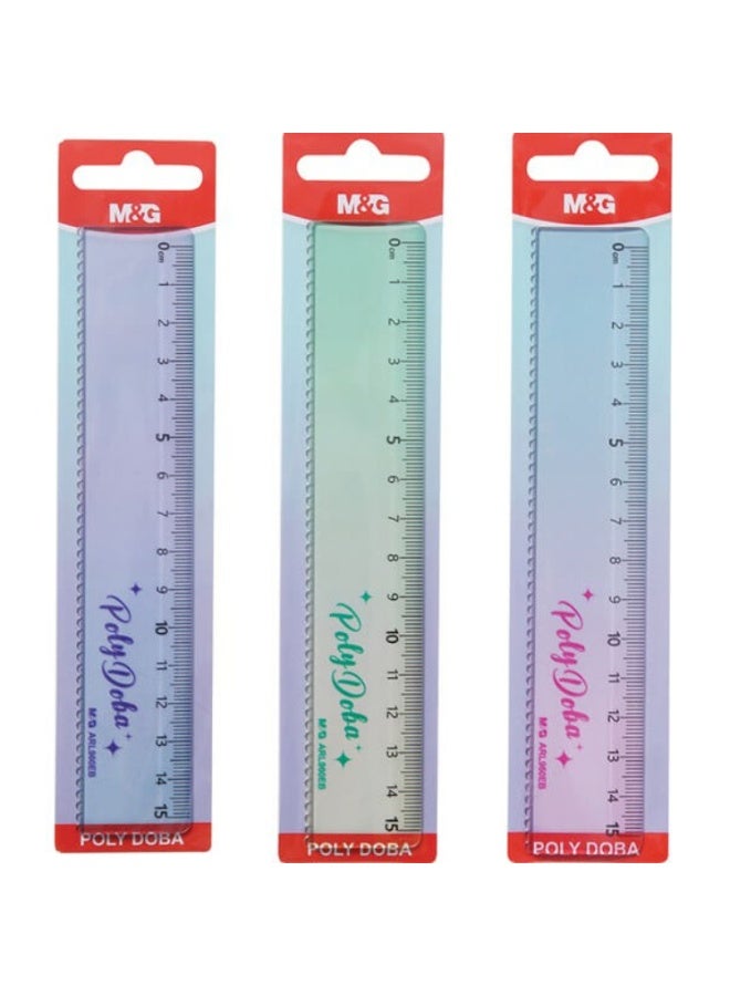 M&G Chenguang Poly Doba plastic ruler Transparent - 15 cm - 1pcs- No:ARL960EB - Image 1