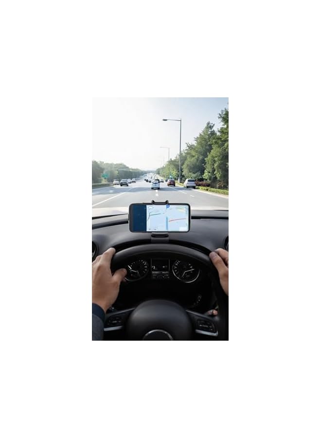 S-TOP Universal Car Phone Holder, Adjustable Dashboard Mount for GPS & Smartphones - Secure Clip-On Design Fits All Devices - Image 2
