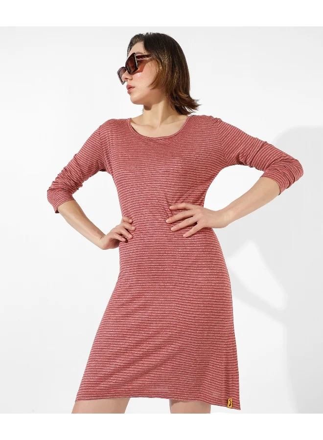 Pinacolada  Women's Pink Striped Regular Fit Dress for Women | Best Price UAE