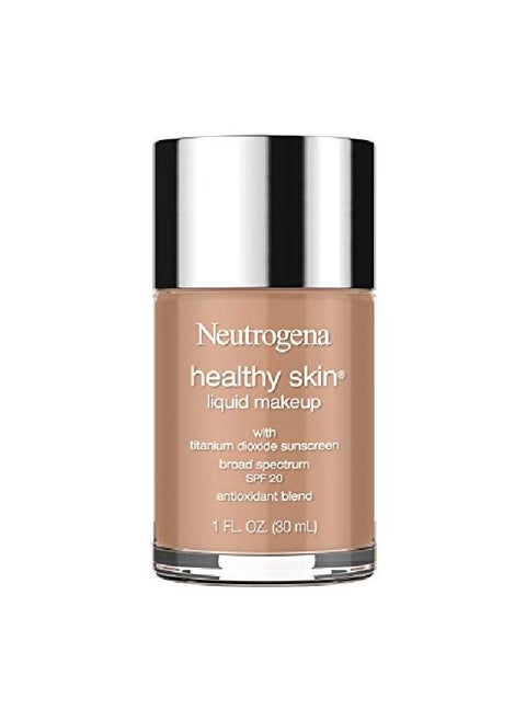 Healthy Skin Liquid Makeup Foundation Broad Spectrum Spf 20 Sunscreen Lightweight & Flawless Coverage Foundation With Antioxidant Vitamin E & Feverfew 135 Chestnut 1 Fl. Oz