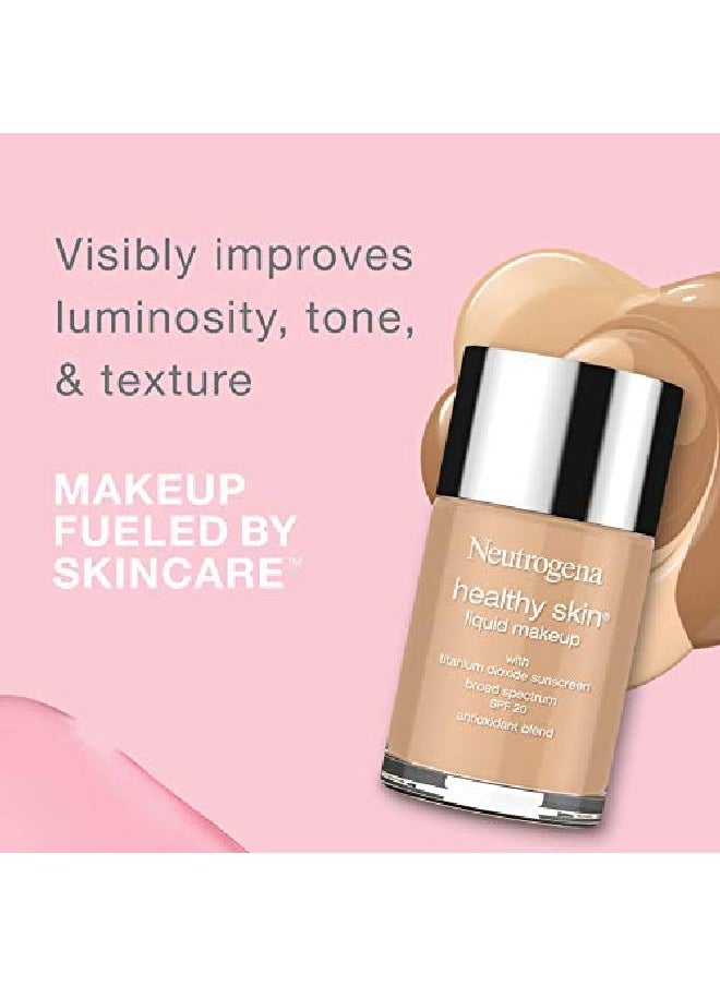 Neutrogena Healthy Skin Liquid Makeup Foundation Broad Spectrum Spf 20 Sunscreen Lightweight & Flawless Coverage Foundation With Antioxidant Vitamin E & Feverfew 135 Chestnut 1 Fl. Oz  - Image 3