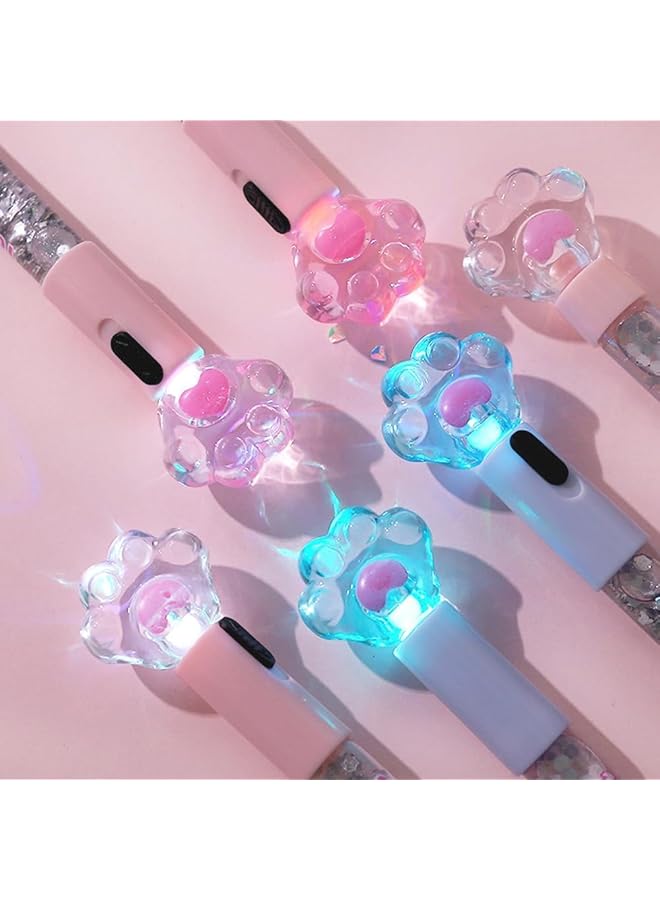 erorex 8 Pcs Pens Pens Fun Pens 0.5Mm Cat Paw Love Light Up Ballpoint Pens Black Writing Gel Pens Suitable For School Office Kids Girls And Women. - Image 4