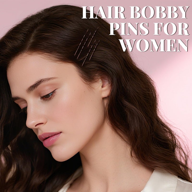 IKOCO 415pcs Bobby Pins Hair Pins Set, IKOCO 200pcs U Shaped Pins & Elastic Hair Ties for Women with Hair Net, Brown - Image 5