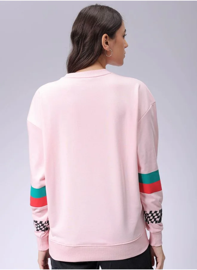 Freehand Women Boxy Fit Racing Oversized Sweatshirt