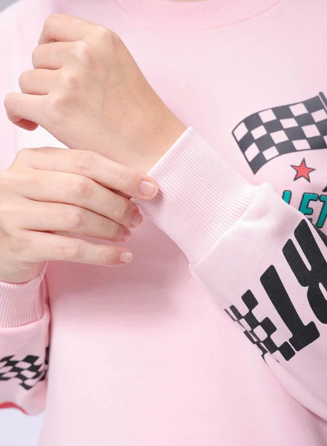 Freehand Women Boxy Fit Racing Oversized Sweatshirt